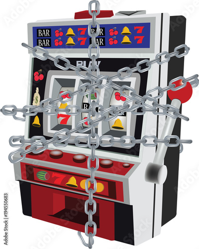  Slot Machine bloccata con catena photo