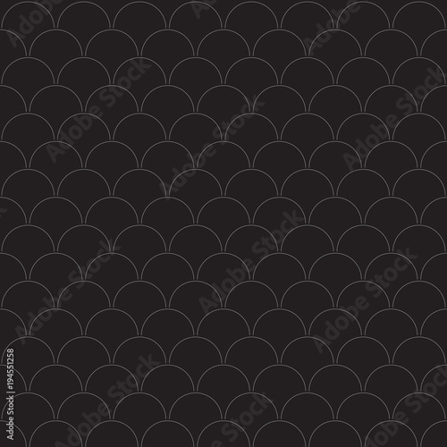 Stylish monochrome pattern from overlapping circles. Black and white seamless geometric pattern