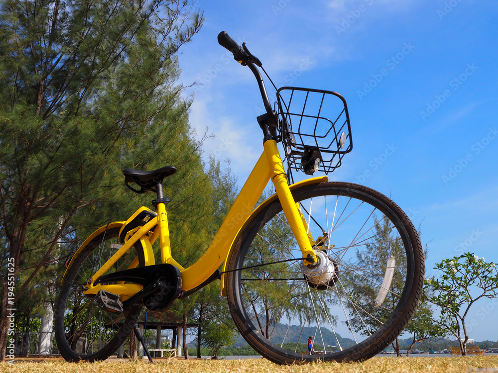 Fototapeta premium City bikes rent parking in Phuket Thailand
