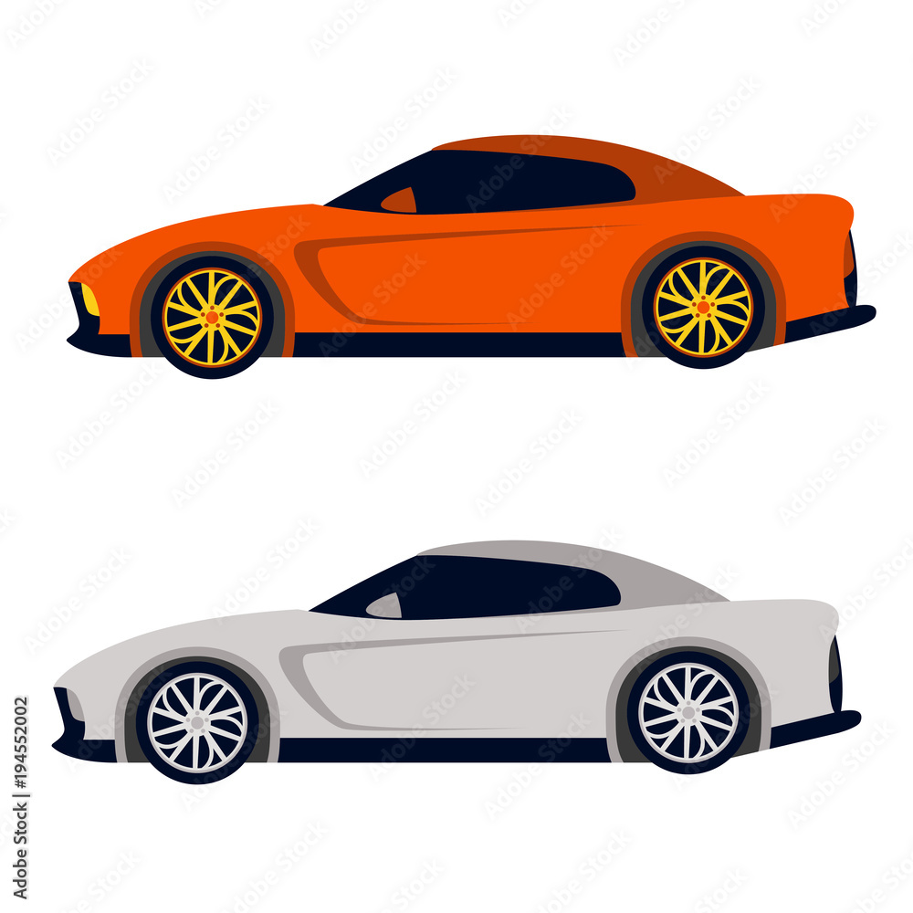 car sport   vector illustration flat style profile