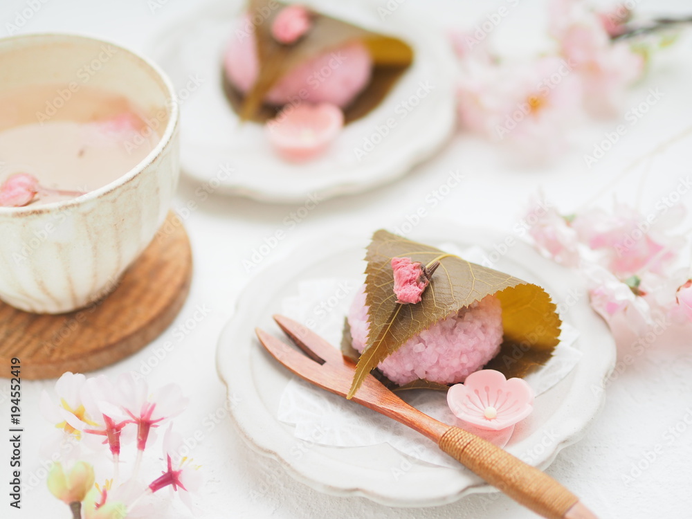 かわいい和菓子桜餅 Stock Photo Adobe Stock