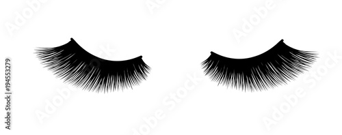 Eyelash extension. A beautiful make-up. Thick fuzzy cilia. Mascara for volume and length.