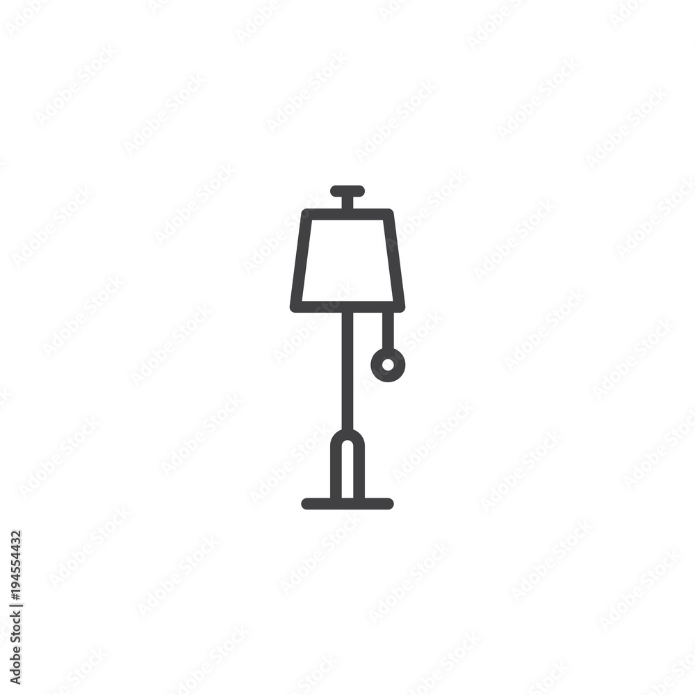 Floor lamp outline icon. linear style sign for mobile concept and web design. Torchere simple line vector icon. Symbol, logo illustration. Pixel perfect vector graphics Floor lamp outline icon. linear style sign for mobile concept and web design. Torchere simple line vector icon. Symbol, logo illustration. Pixel perfect vector graphics