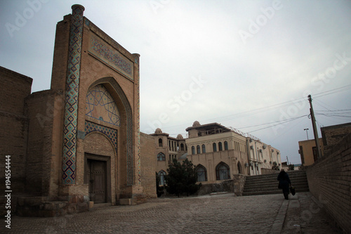 Ancient architecture of Bukhara old town streets, Uzbekistan
