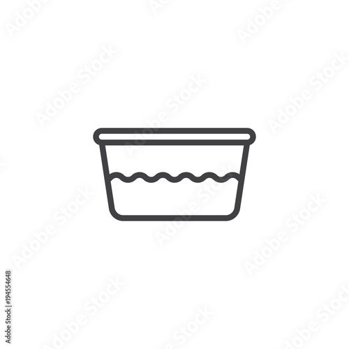 Water basin outline icon. linear style sign for mobile concept and web design. Bath simple line vector icon. Symbol, logo illustration. Pixel perfect vector graphics