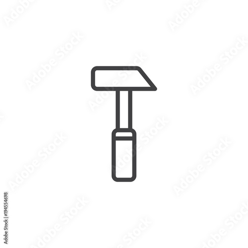 Hammer outline icon. linear style sign for mobile concept and web design. malleus simple line vector icon. Symbol, logo illustration. Pixel perfect vector graphics