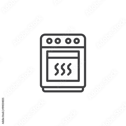 Oven outline icon. linear style sign for mobile concept and web design. Stove simple line vector icon. Symbol, logo illustration. Pixel perfect vector graphics
