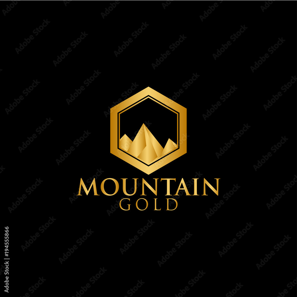 Gold mountain logo design template Gold mountain logo design template
