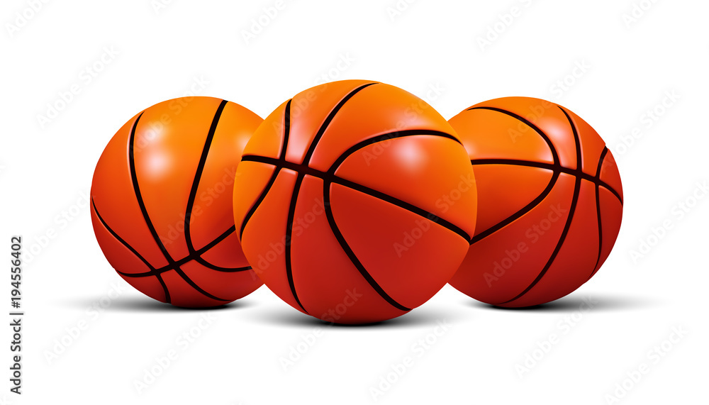 Vector Basketball ball isolated on a white background. Realistic 3d ball Vector Basketball ball isolated on a white background. Realistic 3d ball