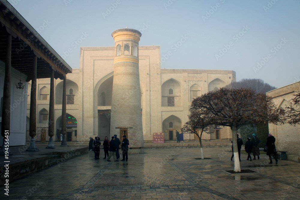 Obraz premium Bahaouddin Naqshbandi Mausoleum covered by morning frozen mist, Bukhara, Uzbekistan
