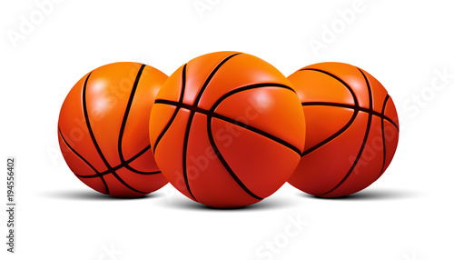 Vector Basketball ball isolated on a white background. Realistic 3d ball