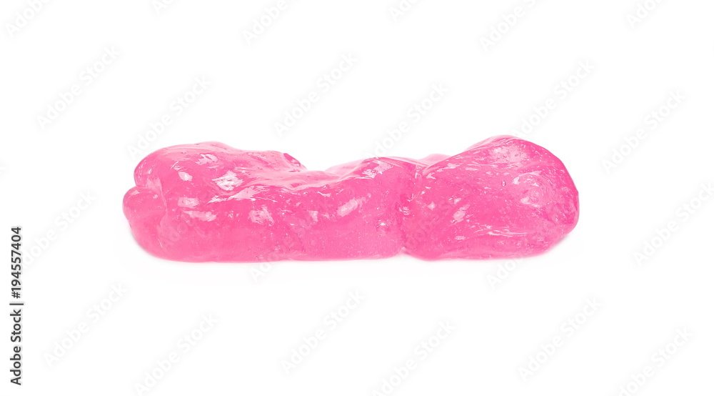 Pink modelling, plastic clay lump isolated on white background Pink modelling, plastic clay lump isolated on white background