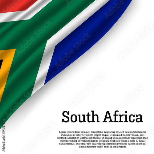 flag South Africa on white background