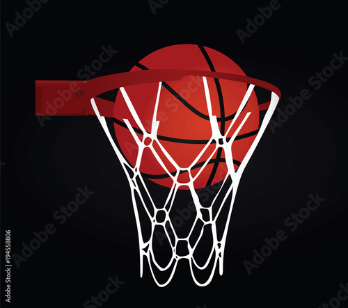 Basketball basket and ball. vector illustration