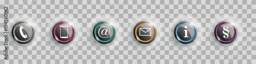 Colored Contact Buttons Paragraph With Halftone Transparent