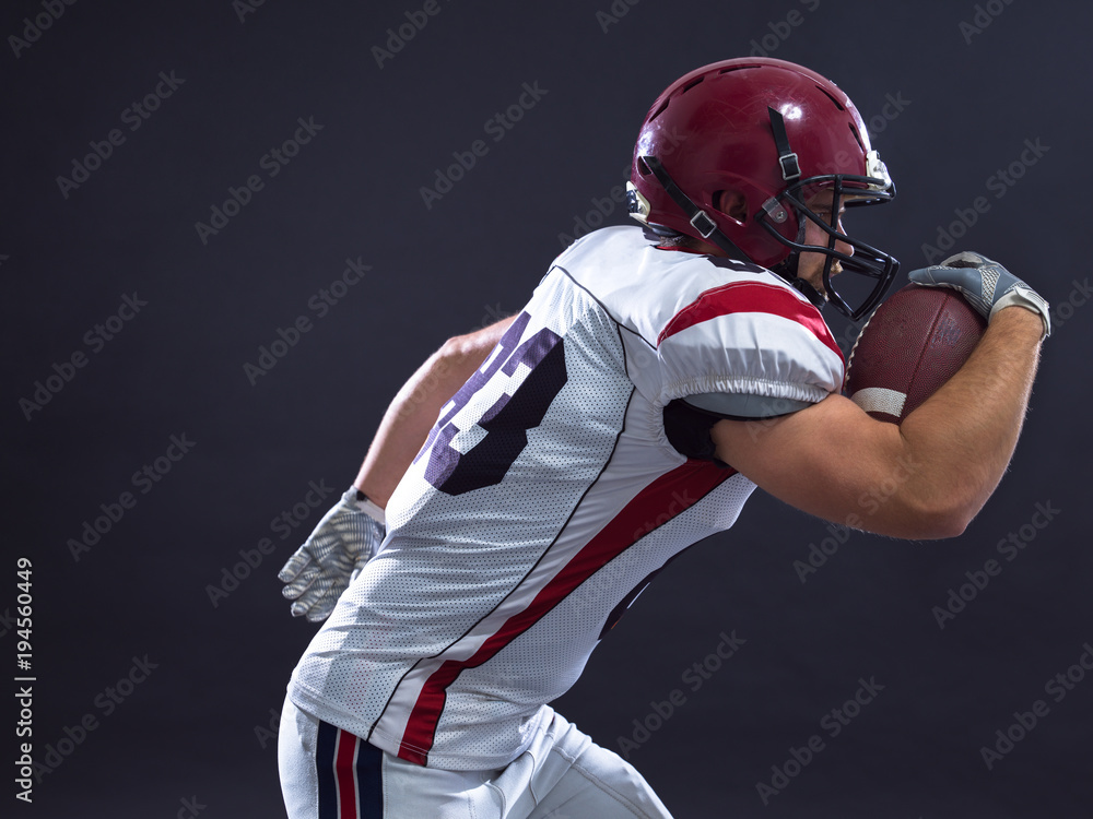 American football Player running with the ball