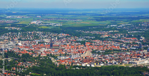 Ulm region seen from above, with Ulm Minster (Ulmer Münster) and Ulm, south germany