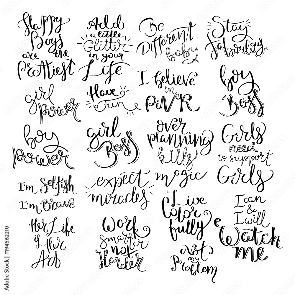 Obraz premium Hand written calligraphy quote motivation for life and happiness. For postcard, poster, prints, cards graphic design.