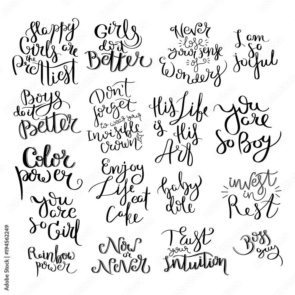 Hand written calligraphy quote motivation for life and happiness. For postcard, poster, prints, cards graphic design.