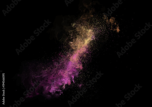 Vector bright colorful cosmos illustration. Abstract cosmic background with stars and galaxy.