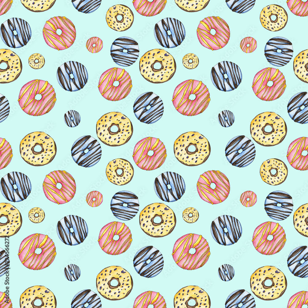 donut pattern watercolor donut pattern watercolor