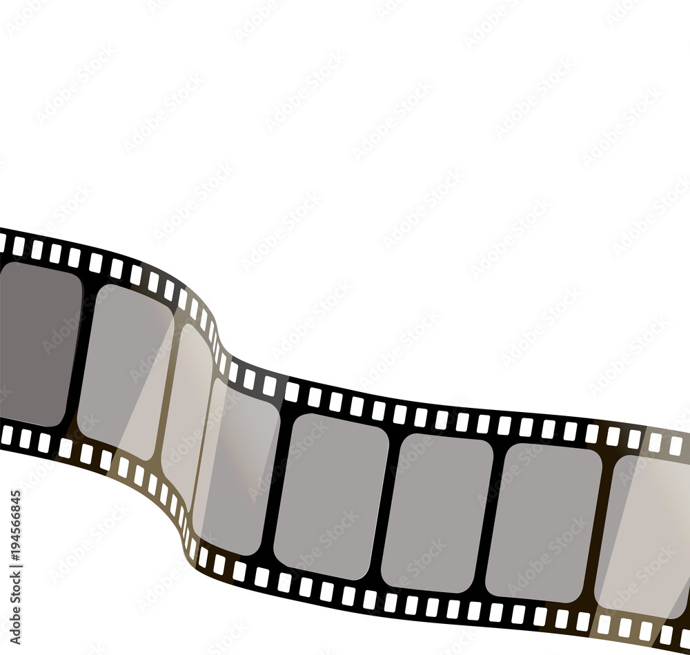 Isolated film with white background, 3D rendering. 3d film strip vector