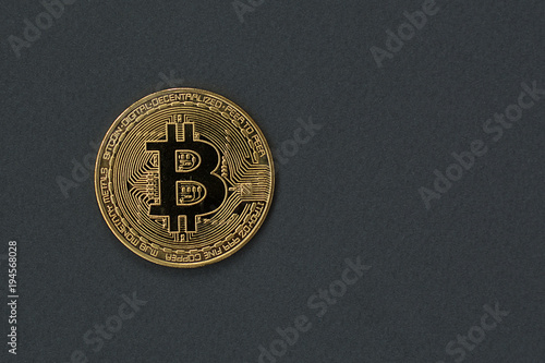 Golden Bitcoins. New virtual money. photo