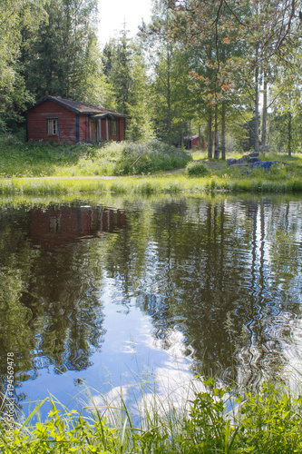 Finnish lake landscape in the summer © hartti