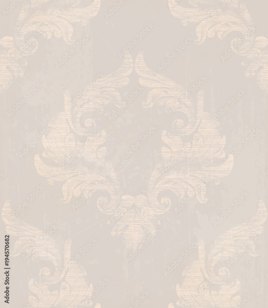 Damask pattern antique ornament Vector illustration. Texture design decors