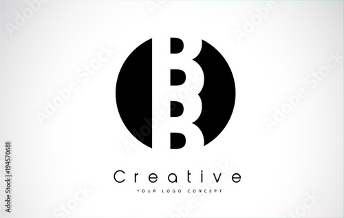 BB Letter Logo Design inside a Black Circle