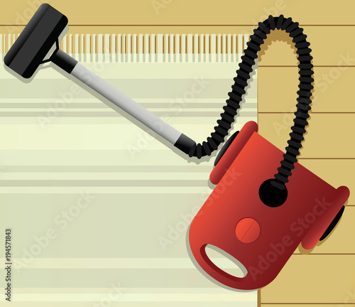 Housecleaning background with vacuum cleaner