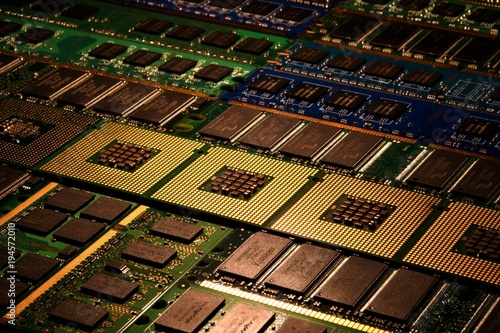 Obraz na płótnie Computer Processor and memory modules, Background