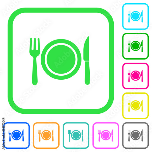 Dinner vivid colored flat icons
