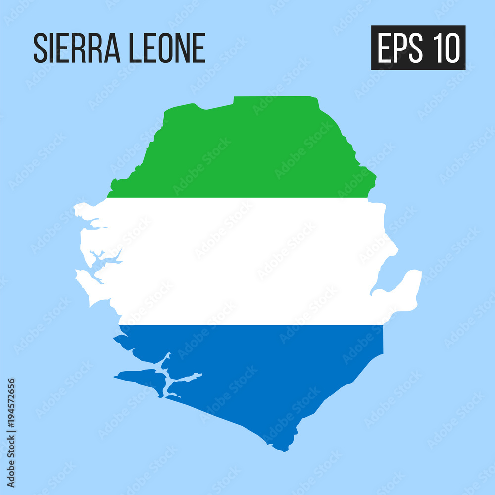 Fototapeta premium Sierra Leone map border with flag vector EPS10
