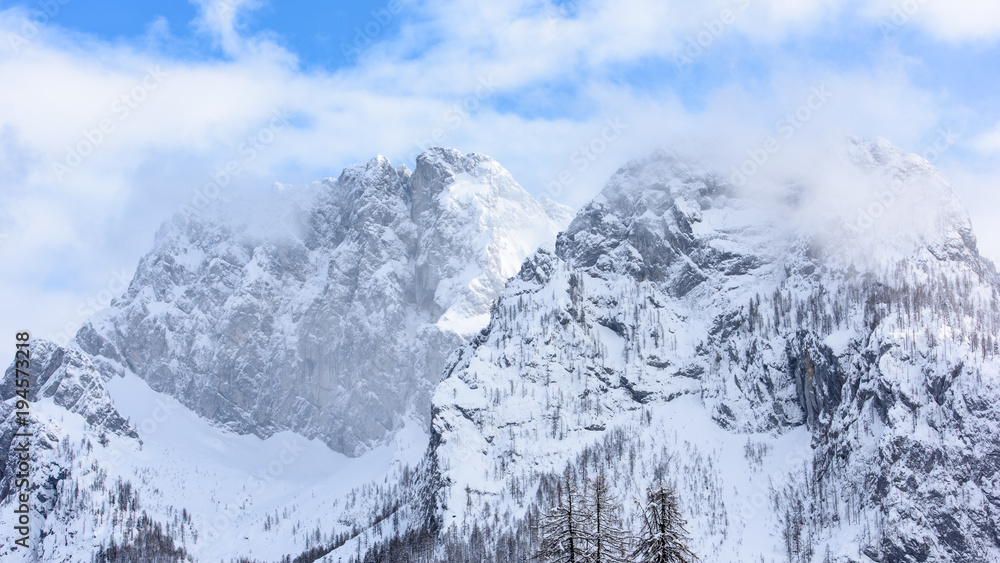 Landscape in the snow. Sappada Landscape in the snow. Sappada