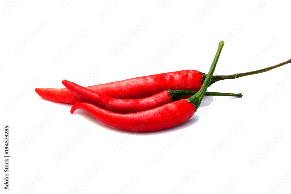close up of chilli isolated on white background