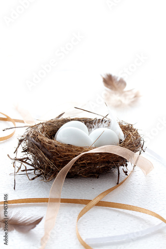 Rustic Easter Eggs in a nest
