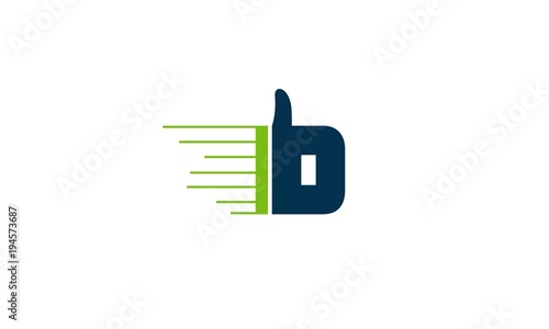 Letter D Thumb Speed Creative Abstract Logo, D letter with thumb logo icon vector template