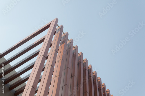 wood battens slat of the modern building