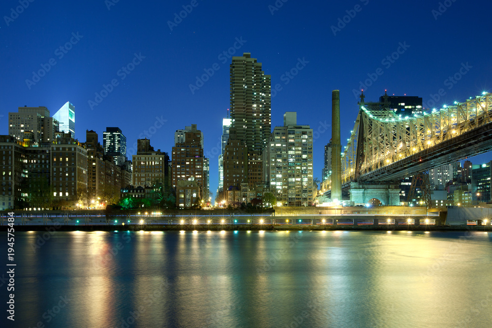 Queensboro Bridge over the East River and Sutton Place, Manhattan, New York City, NY, USA