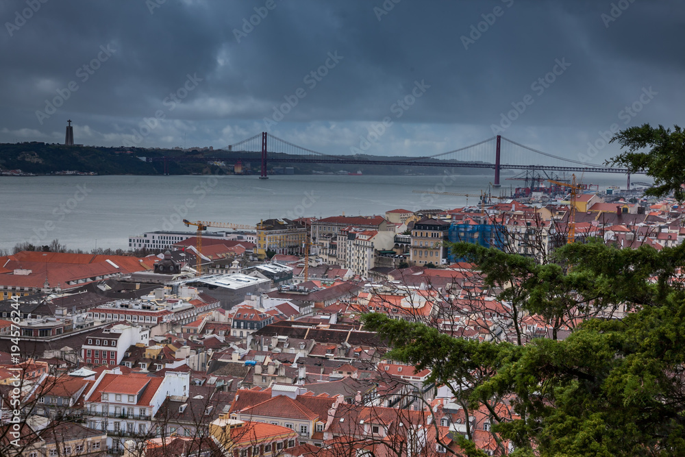 LISBON, PORTUGAL - January 28, 2011: A panoramic view  from the 