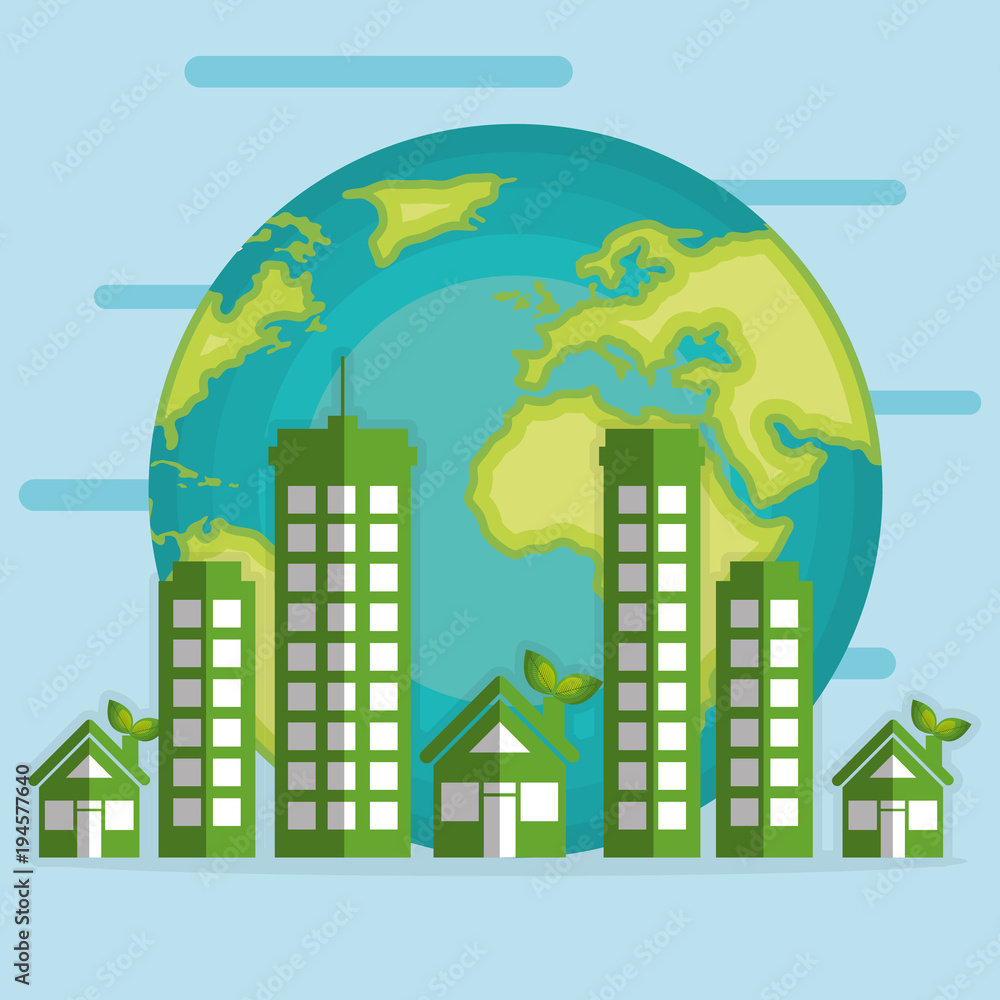 go green world planet vector illustration design