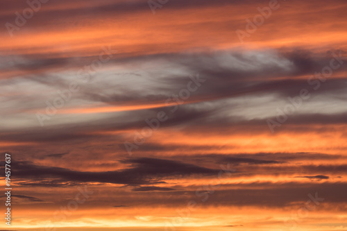 Beautiful orange and pink sky with clouds