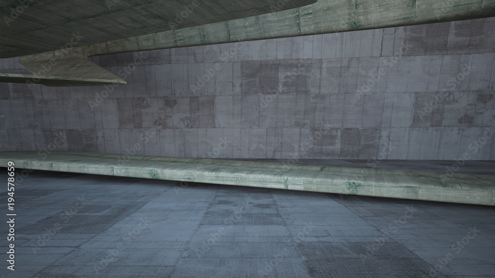 Empty dark abstract brown concrete room smooth interior. Architectural background. Night view of the illuminated. 3D illustration and rendering Empty dark abstract brown concrete room smooth interior. Architectural background. Night view of the illuminated. 3D illustration and rendering