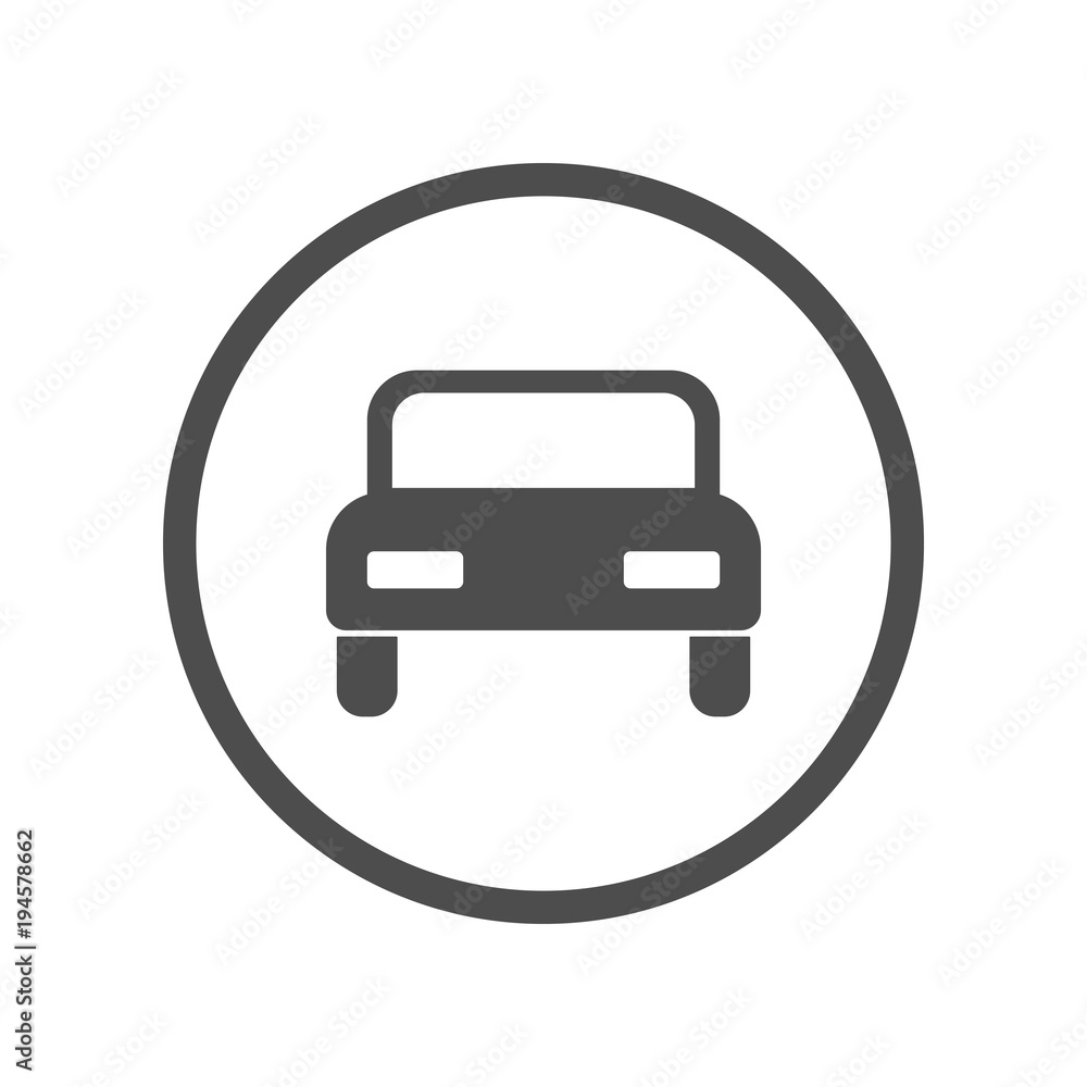 Car icon. Front view. Vector.