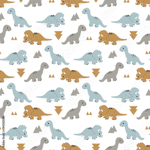 pattern with funny dinosaurs