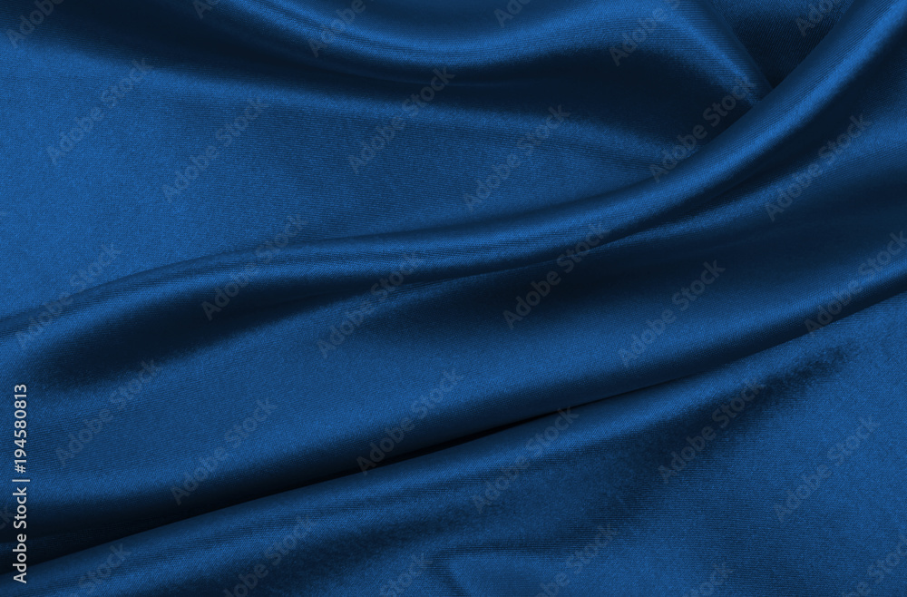 Fototapeta premium Smooth elegant blue silk or satin luxury cloth texture as abstract background. Luxurious background design