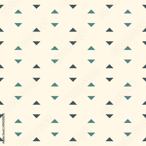 Repeated mini triangles on white background. Simple abstract wallpaper. Seamless pattern design with geometric figures.