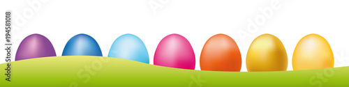 Easter eggs marketing banner. Happy esater vector background.