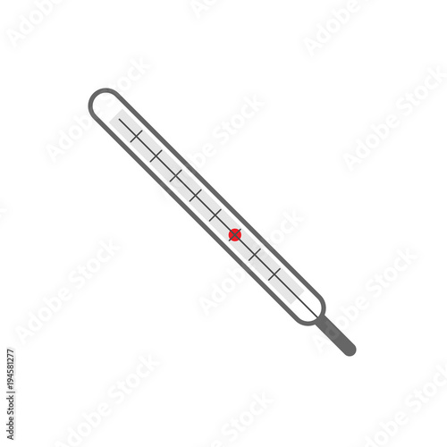 Medical mercury thermometer icon. Vector.